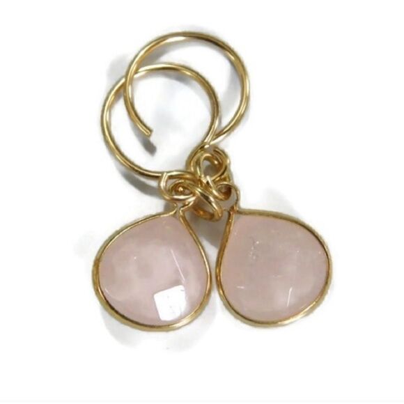 Rose Quartz Earrings - Picture 1 of 4